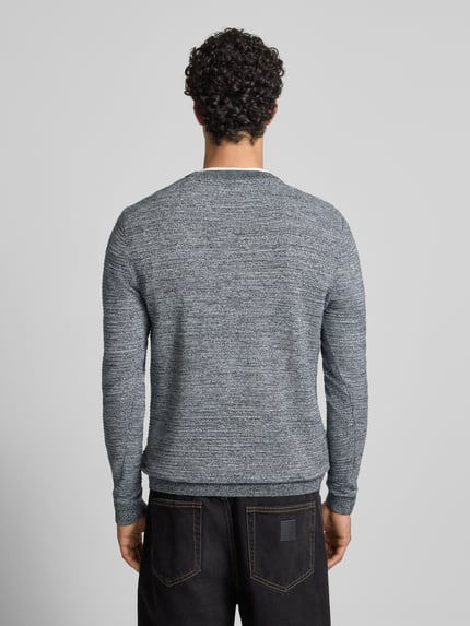 JACK & JONES Strickpullover mit Rundhalsausschnitt Modell 'OTTO' Dunkelgrau Melange 5