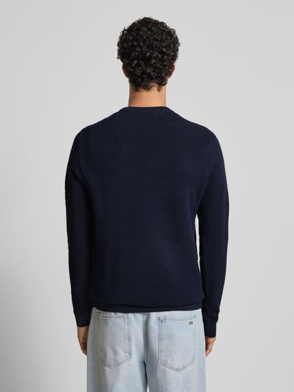JACK & JONES Strickpullover mit Rundhalsausschnitt Modell 'OTTO' Marine 5