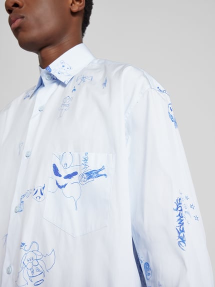 VETEMENTS Oversized vrijetijdsoverhemd met borstzak Lichtblauw - 3
