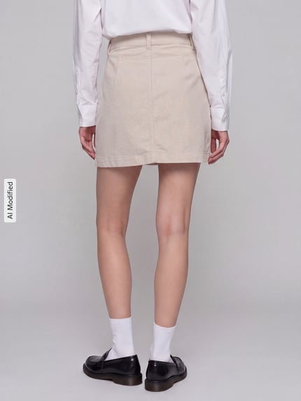 ONLY Nauwsluitende minirok van katoenmix model 'AMAZING' Offwhite - 5