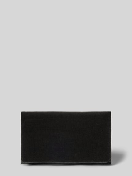 Produktfoto, clutch aus leer mit ritsvak aan de binnenkant van Abro, zwart, rechthoekig, gladde textuur, Dames, Hoofdvak met omslag en magneetsluiting, labeldetail binnenin, Breedte maat 1: 23 cm, Lengte maat 1: 14 cm, Diepte maat 1: 4 cm.