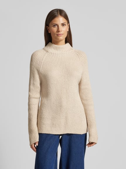 Jake*s Collection Sweter z dzianiny z efektowną przędzą Écru 4
