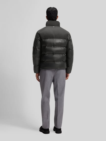 BOSS Lederjacke aus Lammfellnappa mit Stehkragen Black 3