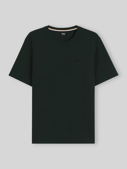 BOSS Regular Fit T-Shirt aus Baumwoll-Mix Modell 'WAFFLE' Dunkelgruen 2