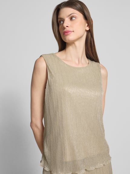 s.Oliver BLACK LABEL Loose fit plissétop met effectgaren Goud gemêleerd - 3