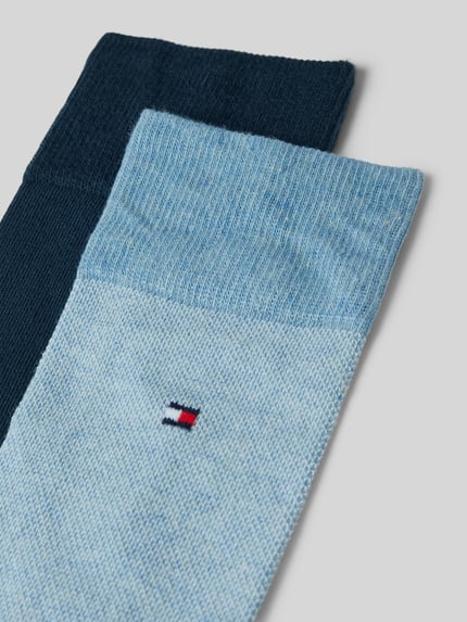Tommy Hilfiger Socken mit Label-Details im 2er-Pack Modell 'Birdeye' Bleu Melange 2
