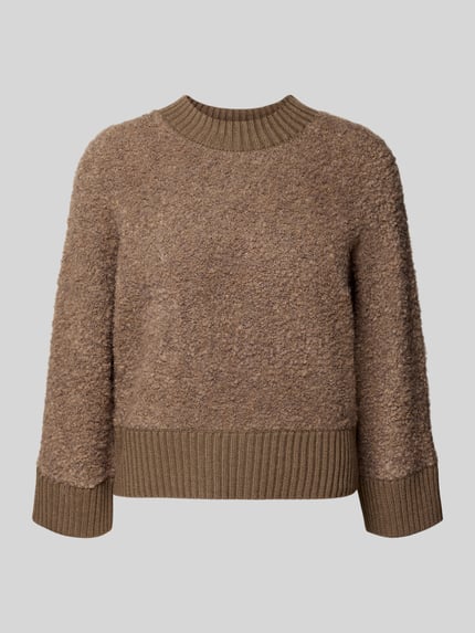 OPUS Strickpullover mit gerippten Abschlüssen Modell 'Pennan' Mittelbraun 2
