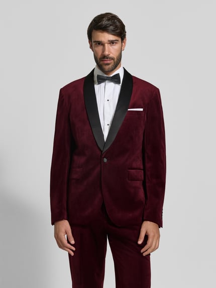 Lindbergh Slim Fit Anzug aus Samt Bordeaux 4