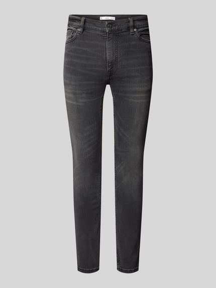 MANGO Super Skinny Fit Jeans im 5-Pocket-Design Modell 'Jude' Anthrazit 2