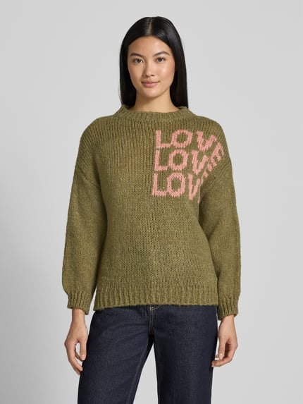 ZABAIONE Relaxed fit pullover met viscose, model 'Dela' Kaki - 4