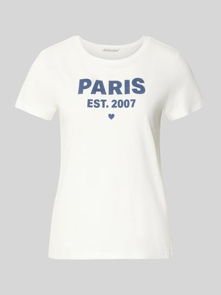 Tom Tailor Denim t-shirt o kroju regular fit z czystej bawełny Złamany biały 2