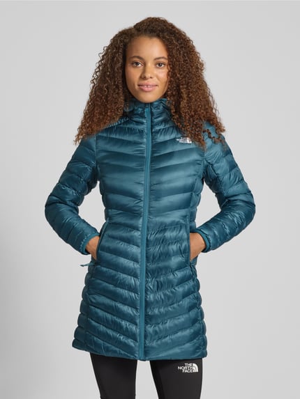 The North Face Gewatteerde lange jas met logostitching, model 'Huila' Blauw - 4