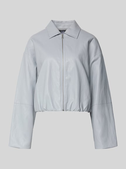 Kunstleren jack met platte kraag Shop The Look MANNEQUINE