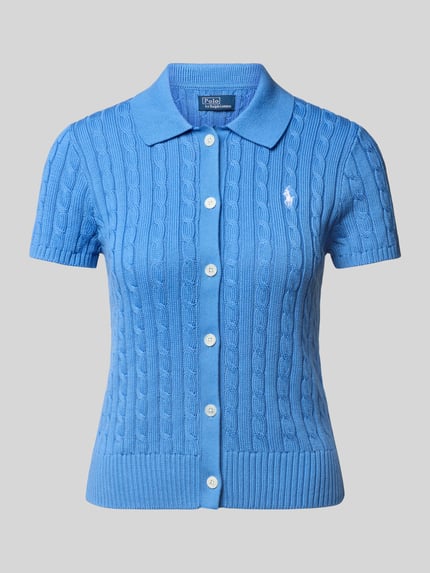 Polo Ralph Lauren Kardigan rozpinany z rękawem o dł. 1/2 i kołnierzykiem polo Niebieski 2