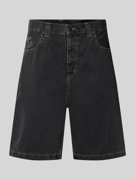 Produktfoto, Jeansshorts mit Eingrifftaschen Modell 'Brandon' von Carhartt Work In Progress, Relaxed-Fit, Reine Baumwolle, dunkle Farbe, Bundweite 44 cm, Innenbeinlänge 25 cm, Herren
