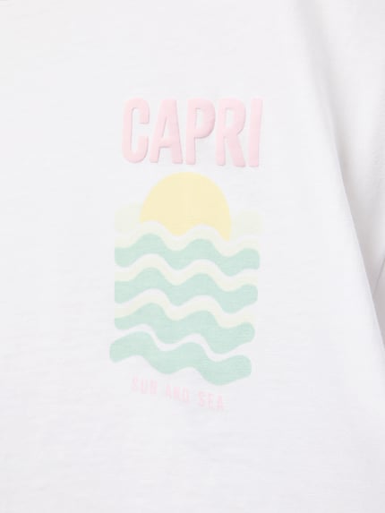 MANGO Cropped T-Shirt mit Motiv-Print Ecru 2