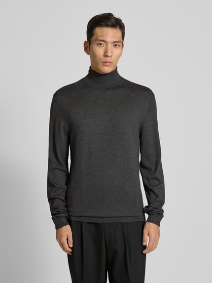 MCNEAL Rollkragenpullover aus Viskose-Mix Dunkelgrau Melange 4