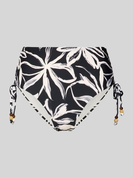 Bikini Slip mit Label-Applikation Modell 'ABSTRACT FLORAL HIGH WAIS' Shop The Look MANNEQUINE