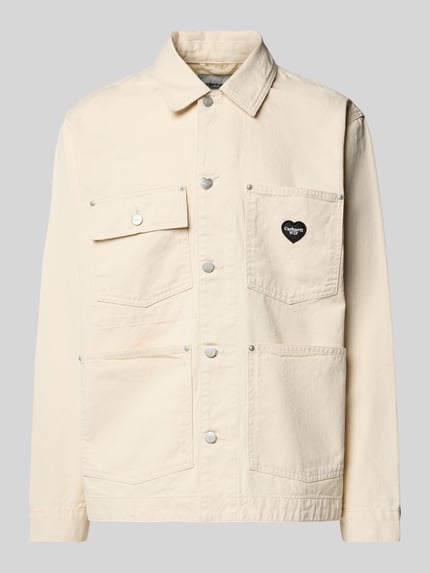 Carhartt Work In Progress Jeansjack met opgestikte zakken, model 'DREWE CHORE' Offwhite - 2