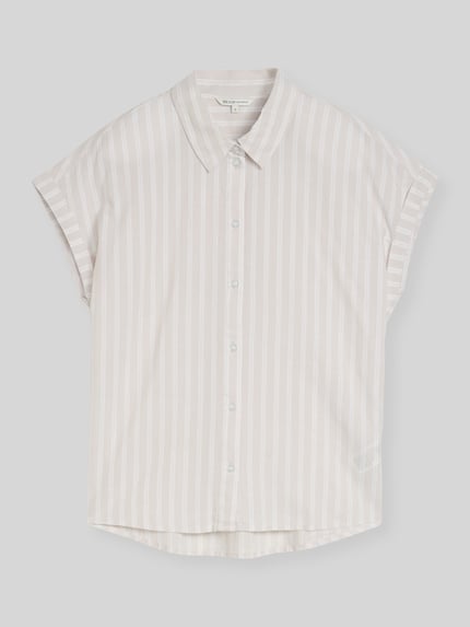 Tom Tailor Denim Relaxed Fit Bluse aus reiner Baumwolle Beige 2