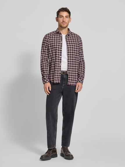Samsøe Samsøe Regular Fit Freizeithemd mit Kentkragen Modell 'LIAM' Bordeaux 1