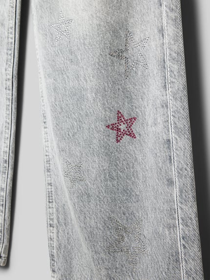 GUESS Jeans mit Ziersteinbesatz in 5-Pocket-Design Mittelgrau 2