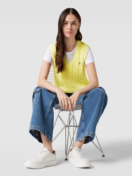 Polo Ralph Lauren Strickpullunder im ärmellosen Design GELB 1