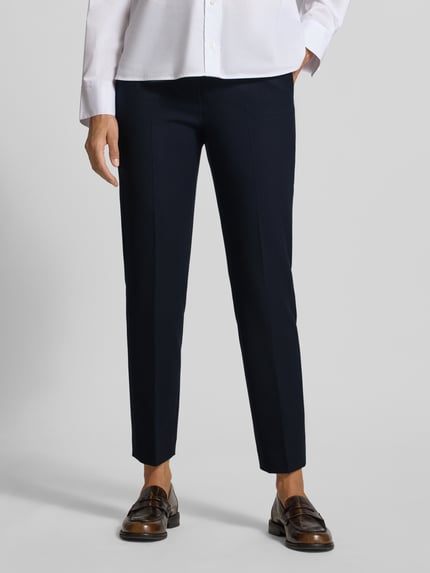 Raffaello Rossi Regular fit stoffen broek met persplooien, model 'DORO' Marineblauw - 4