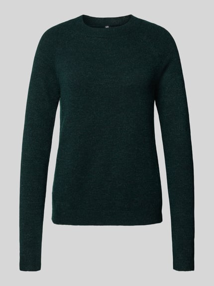 PIECES Regular Fit Strickpullover mit Raglanärmeln Modell 'JULIANA' Dunkelgruen 2