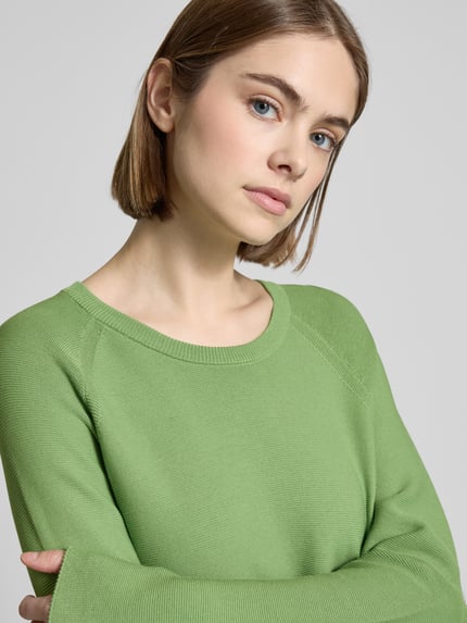 Marc O'Polo DENIM Gebreide pullover met geribde ronde hals Lichtgroen - 3