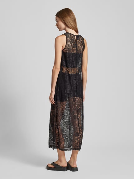 PIECES Maxikleid mit Ausbrenner-Effekt Modell 'OLLINE' Black 5