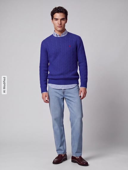 Polo Ralph Lauren Regular Fit Pullover aus Woll-Kaschmir-Mix Blau 1