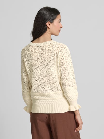 b.young Cardigan met ronde hals, model 'NAJO' Offwhite - 5