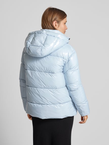 Blauer USA Steppjacke mit Label-Detail Hellblau 5