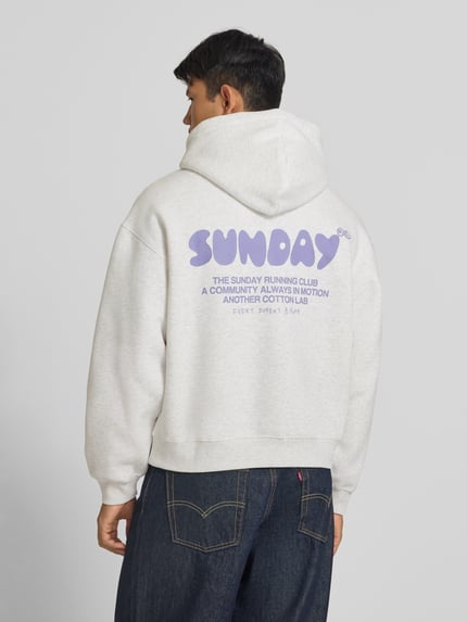 ANOTHER COTTON LAB Relaxed Fit Hoodie aus Baumwoll-Mix Modell 'Sunday' Mittelgrau 5