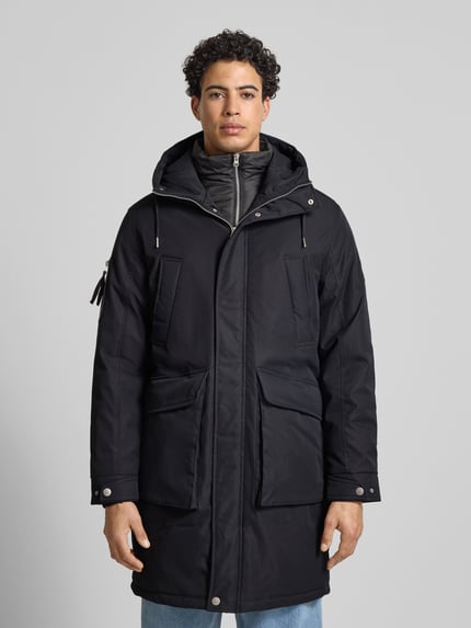 JACK & JONES Parka z kieszeniami z patką model ‘WOOD’ Czarny 4