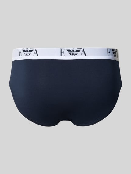 Emporio Armani Slip mit elastischem Logo-Bund im 3er-Pack Dunkelblau 3