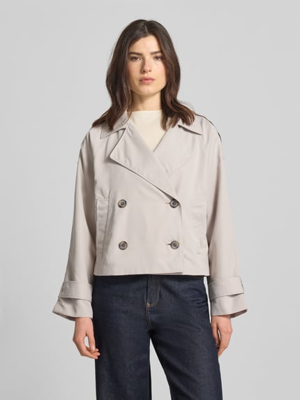 Tom Tailor Denim regular fit trenchcoat met schouderriempjes Beige - 4