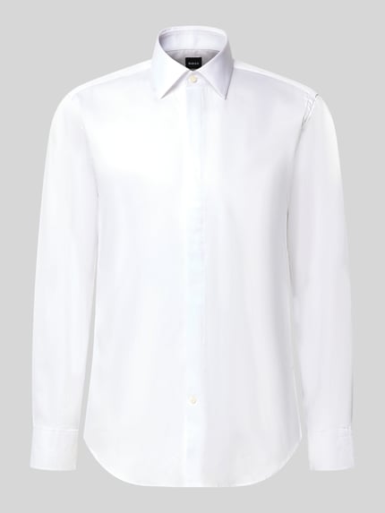 BOSS Regular Fit Businesshemd mit verdeckter Knopfleiste Weiss 2