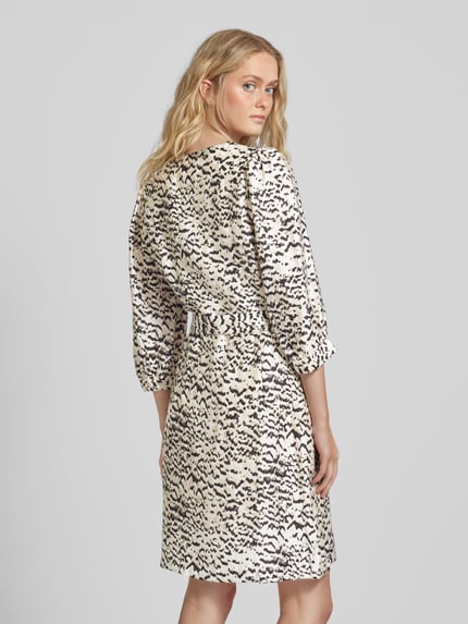 MSCH Copenhagen Knielanges Kleid mit V-Ausschnitt Modell 'Philida' Black 5
