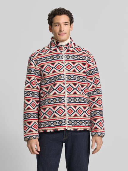 MCNEAL Regular Fit Fleecejacke mit Stehkragen Sand 4