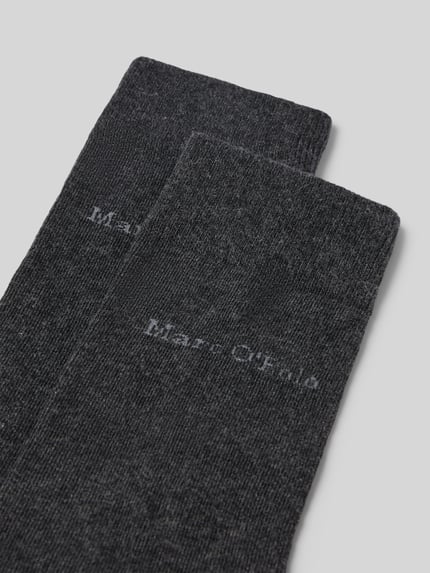 Produktfoto, Socken mit weichem Komfortbund im 2er-Pack von MARC O’POLO, melierte Optik, graue Struktur, Damen Socken, 2er-Pack