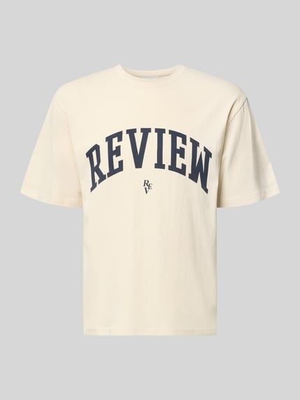 T-Shirt mit Label-Print und Rundhalsausschnitt Shop The Look MANNEQUINE