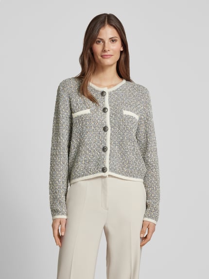Gestuz Gebreid jack met knoopsluiting, model 'nalin' Lichtblauw - 4