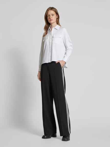 CAMBIO Regular fit stoffen broek met persplooien, model 'AMELIE GALLON' Zwart - 1
