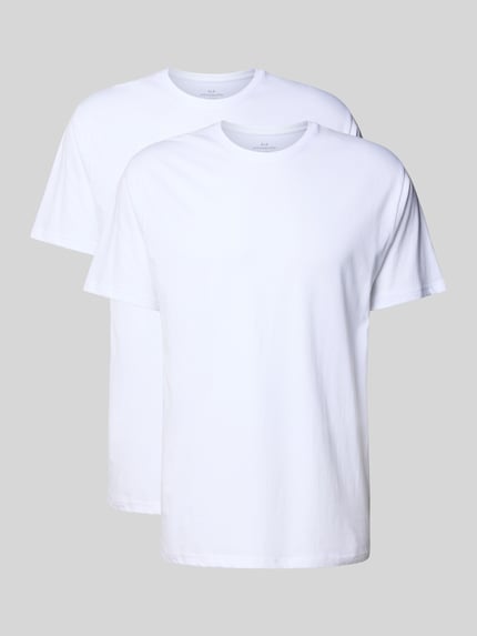 Produktfoto, T-Shirt mit Rundhalsausschnitt im 2er-Pack von Götzburg Wäsche in Weiß, Reine Baumwolle, Regular-Fit, glatte Textur