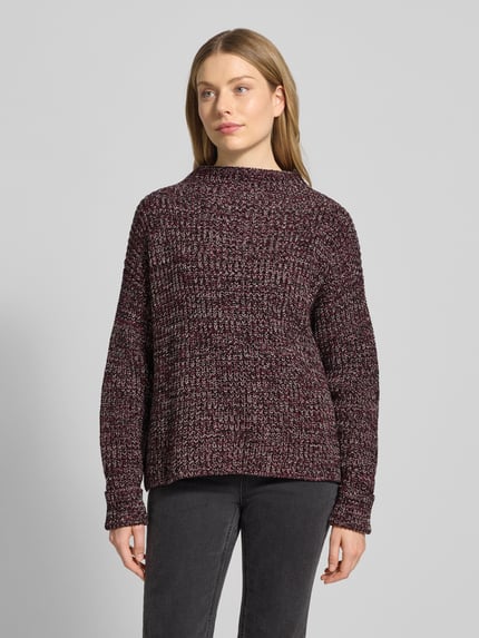 Selected Regular fit gebreide pullover van katoenmix, model 'SELMA' Prune - 4