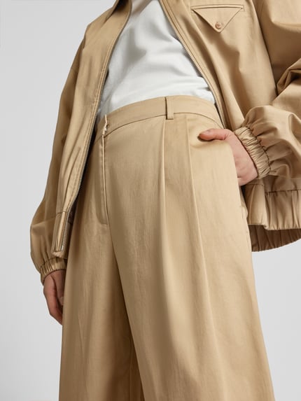 Jake*s Collection Wide leg bandplooibroek en riemlussen Zand - 3
