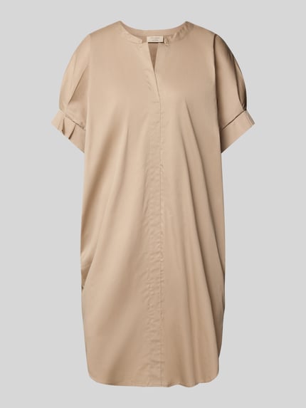 FREE/QUENT Knielanges Kleid mit Stretch-Anteil Modell 'Xenia' Taupe 2