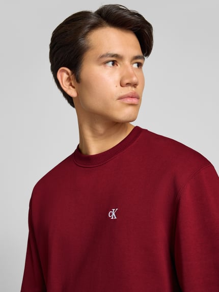 Calvin Klein Jeans Sweatshirt mit Label-Stitching Bordeaux 3
